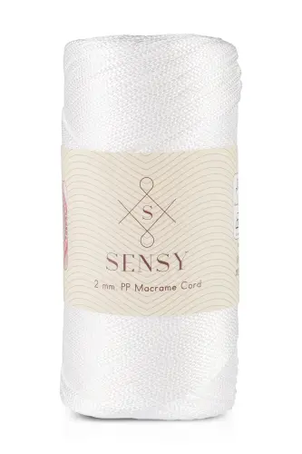 2 Mm - 200 gr Polyester Macrame Rope White 230 M Polyester Macrame Yarn Placemat Yarn and Bag Yarn-White - 1