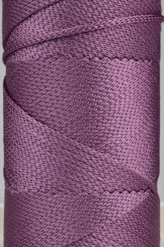 2 Mm - 200 gr Polyester Macrame Yarn Aubergine 230 M P - 5