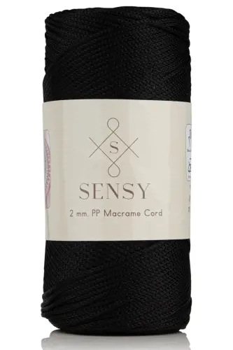 2 Mm - 200 gr Polyester Macrame Yarn Black 230 M Polyester Macrame Yarn Placemat Yarn and Bag Yarn-Black 