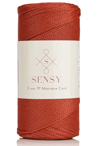 2 Mm - 200 gr Polyester Macrame Yarn Brick Red 230 M Polyester Macrame Yarn Placemat Yarn and Bag Yarn-Brick Red - SENSY (1)