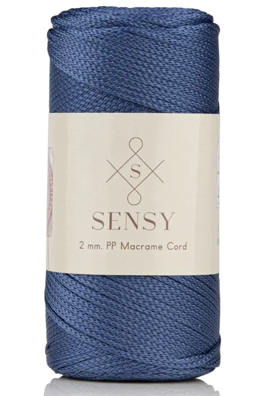 2 Mm - 200 gr Polyester Macrame Yarn Denim Blue 230 M Polyester Macrame Yarn Placemat Yarn and Bag Yarn-Denim Blue - 10