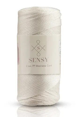 2 Mm - 200 gr Polyester Macrame Yarn Ecru 230 M Pol - 5