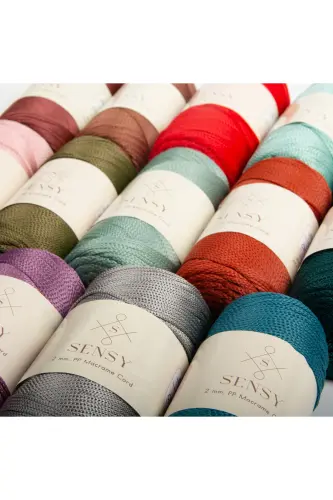 2 Mm - 200 gr Polyester Macrame Yarn Khaki 230 M Polyester Macrame Yarn Placemat Yarn and Bag Yarn-Khaki - 6