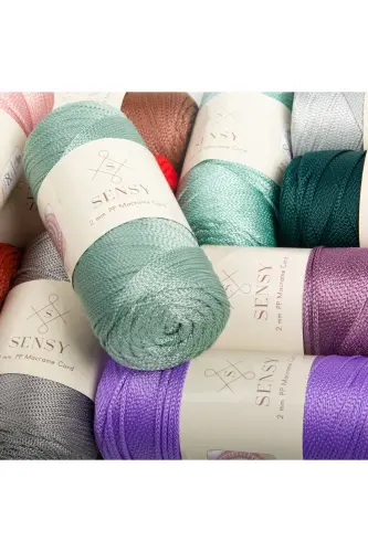 2 Mm - 200 gr Polyester Macrame Yarn Khaki 230 M Polyester Macrame Yarn Placemat Yarn and Bag Yarn-Khaki - 7