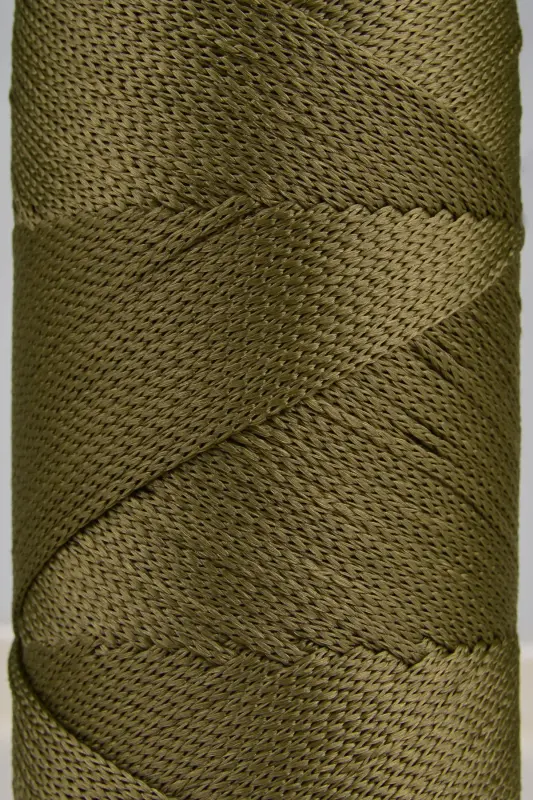 2 Mm - 200 gr Polyester Macrame Yarn Khaki 230 M Polyester Macrame Yarn Placemat Yarn and Bag Yarn-Khaki - 2