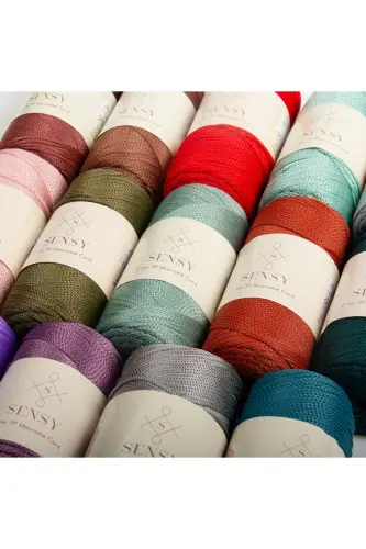 2 Mm - 200 gr Polyester Macrame Yarn Khaki 230 M Polyester Macrame Yarn Placemat Yarn and Bag Yarn-Khaki - 4