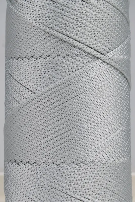 2 Mm - 200 gr Polyester Macrame Yarn Light Gray 230 M Polyester Macrame Yarn Placemat Yarn and Bag Yarn-Light Gray - 11