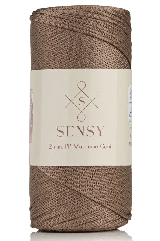 2 Mm - 200 gr Polyester Macrame Yarn Mink 230 M Polyester Macrame Yarn Placemat Yarn and Bag Yarn-Mink - 1