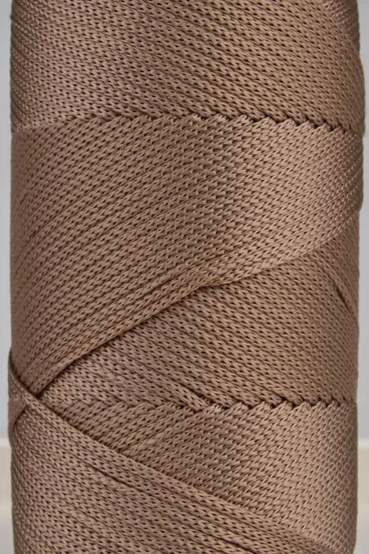 2 Mm - 200 gr Polyester Macrame Yarn Mink 230 M Polyester Macrame Yarn Placemat Yarn and Bag Yarn-Mink - 2