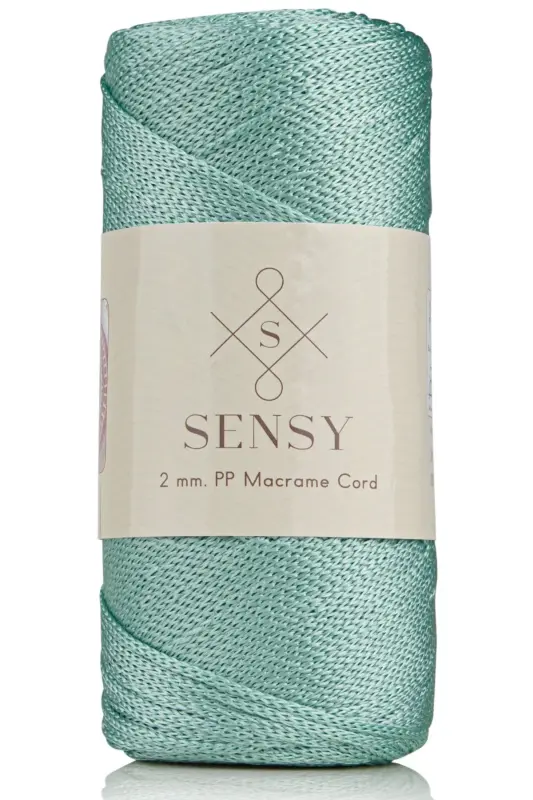 2 Mm - 200 gr Polyester Macrame Yarn Mint 230 M Polyester Macrame Yarn Placemat Yarn and Bag Yarn-Mint - 1