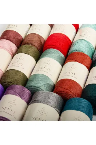2 Mm - 200 gr Polyester Macrame Yarn Mint 230 M Polyester Macrame Yarn Placemat Yarn and Bag Yarn-Mint - 4