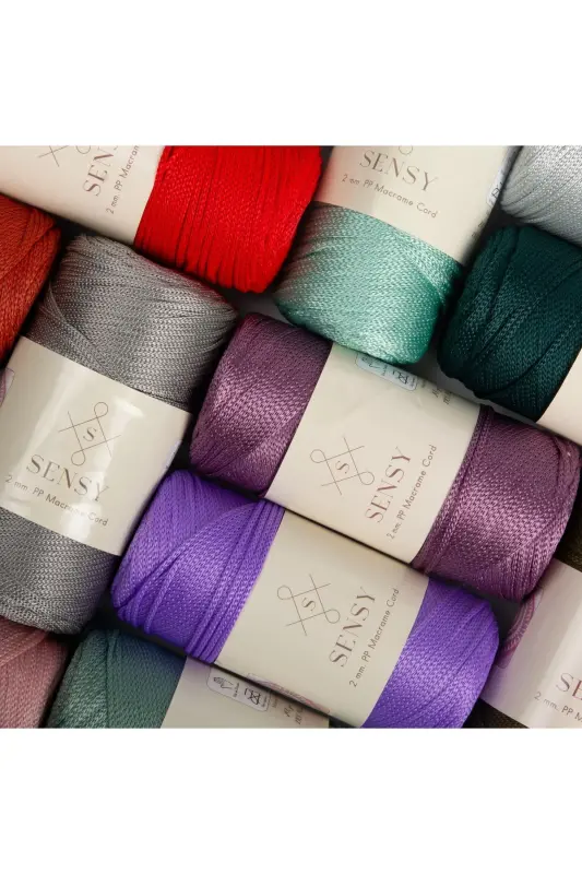 2 Mm - 200 gr Polyester Macrame Yarn Mint 230 M Polyester Macrame Yarn Placemat Yarn and Bag Yarn-Mint - 8