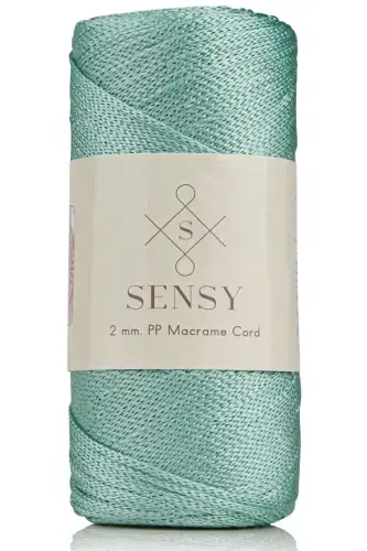2 Mm - 200 gr Polyester Macrame Yarn Mint 230 M Polyester Macrame Yarn Placemat Yarn and Bag Yarn-Mint - 1