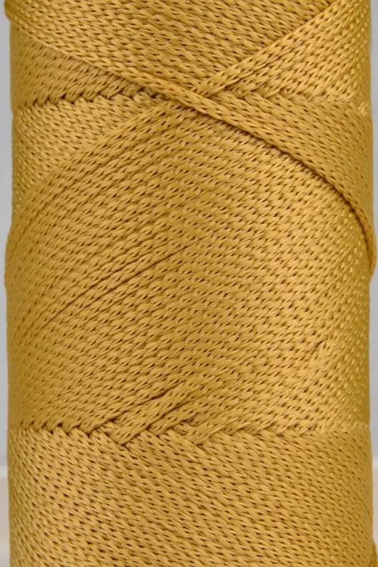 2 Mm - 200 gr Polyester Macrame Yarn Mustard 230 M P - 6