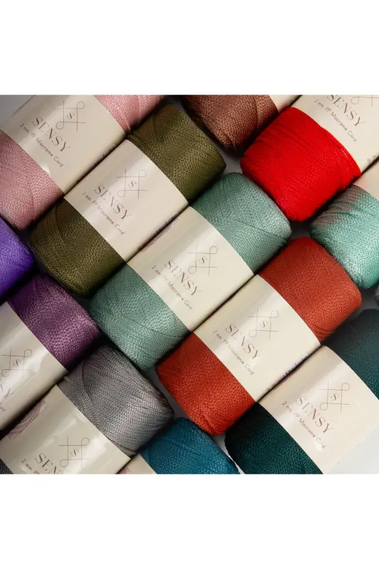 2 Mm - 200 gr Polyester Macrame Yarn Red 230 M Polyester Macrame Yarn Placemat Yarn and Bag Yarn-Red - 5