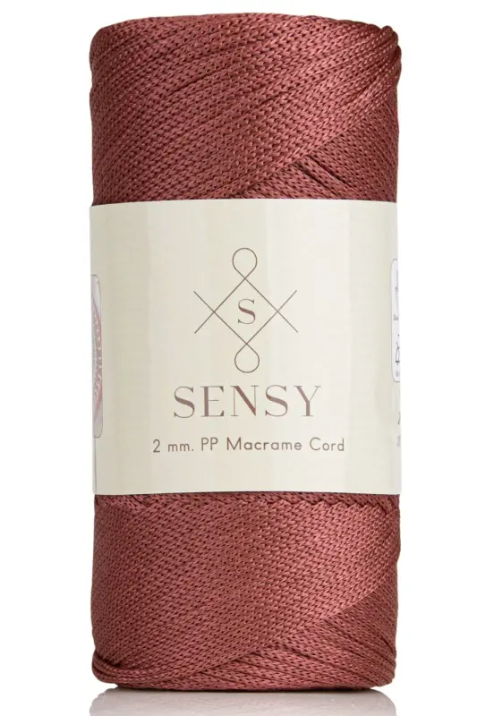 2 Mm - 200 gr Polyester Macrame Yarn Rosewood 230 M Polyester Macrame Yarn Placemat Yarn And Bag Yarn-Rosewood - SENSY