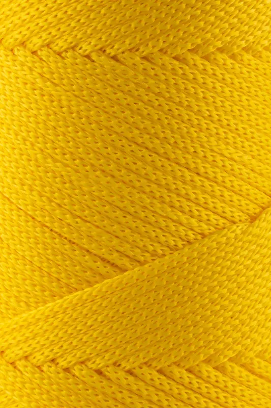 2 Mm - 200 gr Polyester Macrame Yarn Yellow 230 M Polyester Macrame Yarn Placemat Yarn And Bag Yarn-Yellow - 2