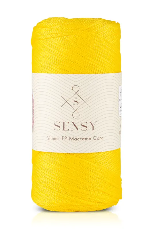 2 Mm - 200 gr Polyester Macrame Yarn Yellow 230 M Polyester Macrame Yarn Placemat Yarn And Bag Yarn-Yellow - 1