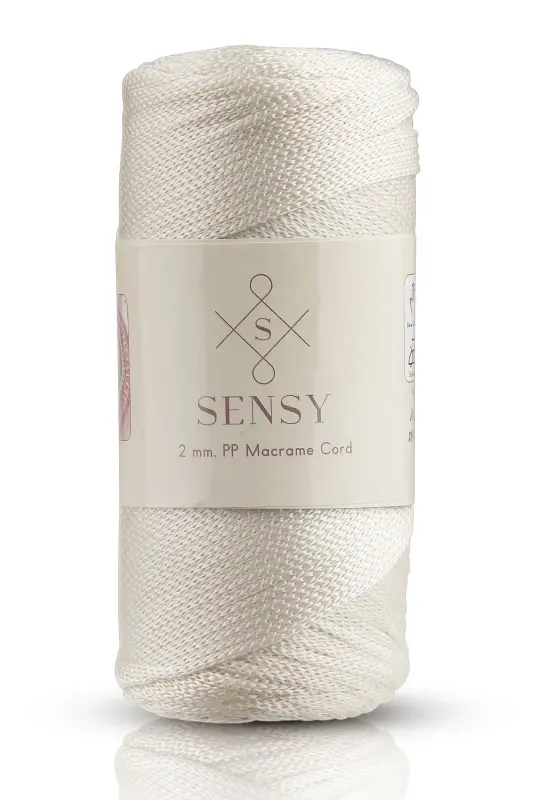 2 Mm - 200 gr Polyester Makrome Ipi Ekru 230 M Polyester Makrome Ip Supla Ip Ve Çanta Ipliği - Ekru - 6