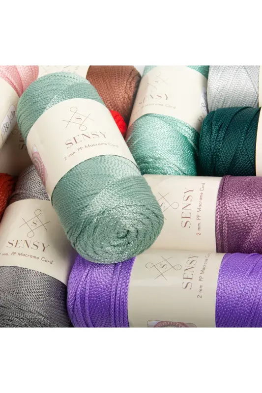 2 Mm - 200 gr Polyester Makrome Ipi Haki 230 M Polyester Makrome Ip Supla Ip Ve Çanta Ipliği-Haki - 7