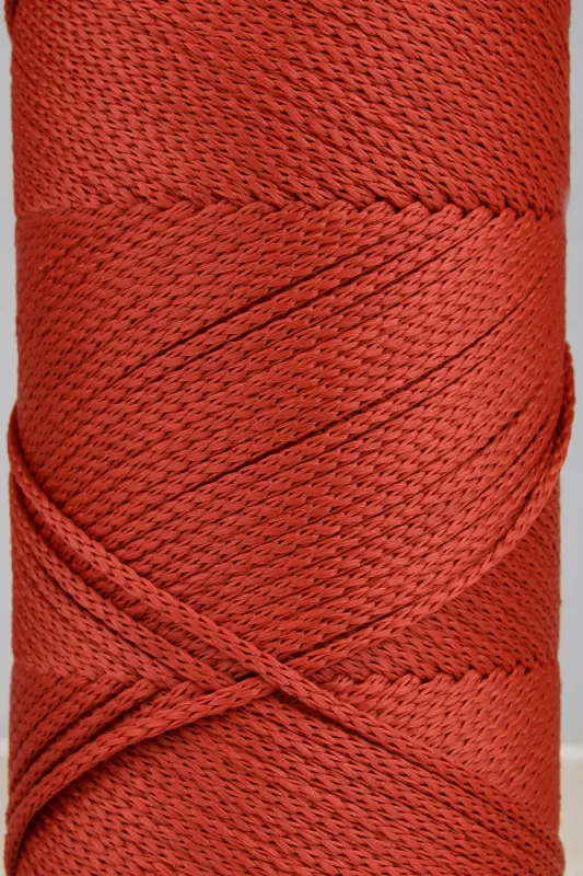 2 Mm - 200 gr Polyester Makrome Ipi Kiremit 230 M Polyester Makrome Ip Supla Ip Ve Çanta Ipliği-Kiremit - 2