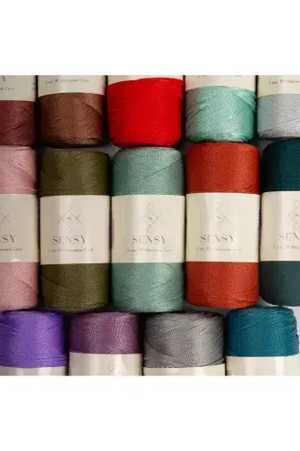 2 Mm - 200 gr Polyester Makrome Ipi Lila 230 M Polyester Makrome Ip Supla Ip Ve Çanta Ipliği-Lila - 5