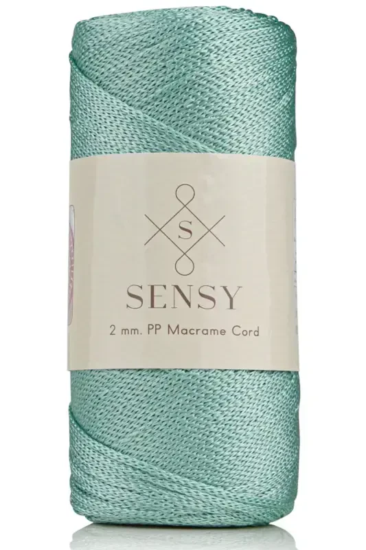 2 Mm - 200 gr Polyester Makrome Ipi Mint 230 M Polyester Makrome Ip Supla Ip Ve Çanta Ipliği-Mint - SENSY