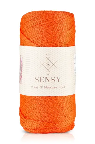 2 Mm - 200 gr Polyester Makrome Ipi Portakal 230 M Polyester Makrome Ip Supla Ip Ve Çanta Ipliği-Portakal 