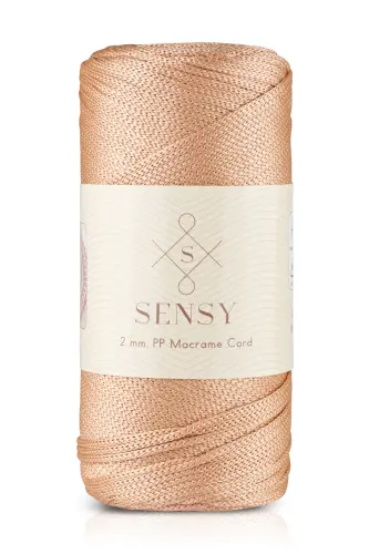 2 Mm - 200 gr Polyester Makrome Ipi Ten Rengi 230 M Polyester Makrome Ip Supla Ip Ve Çanta Ipliği-Ten Rengi 