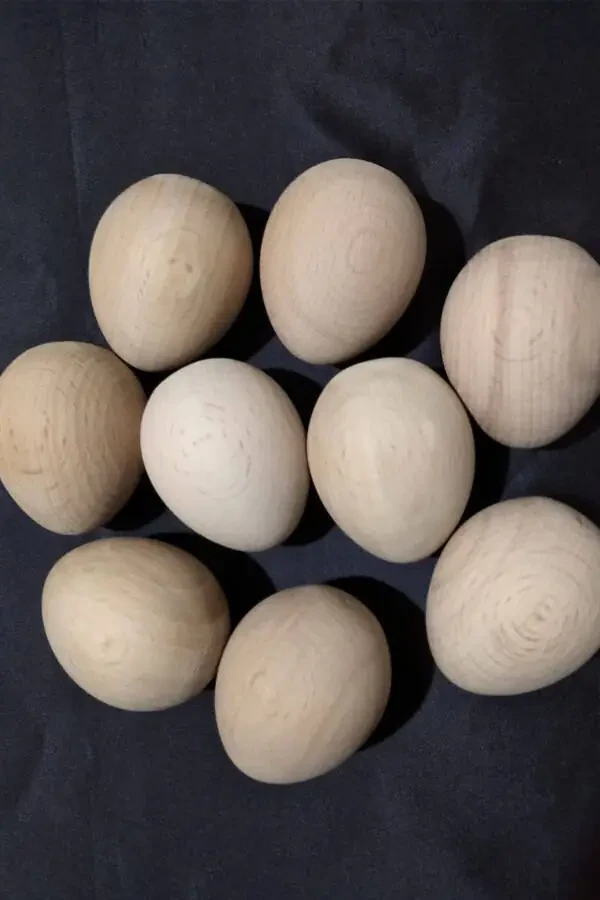 2 Natural Beech Wood Eggs - 5