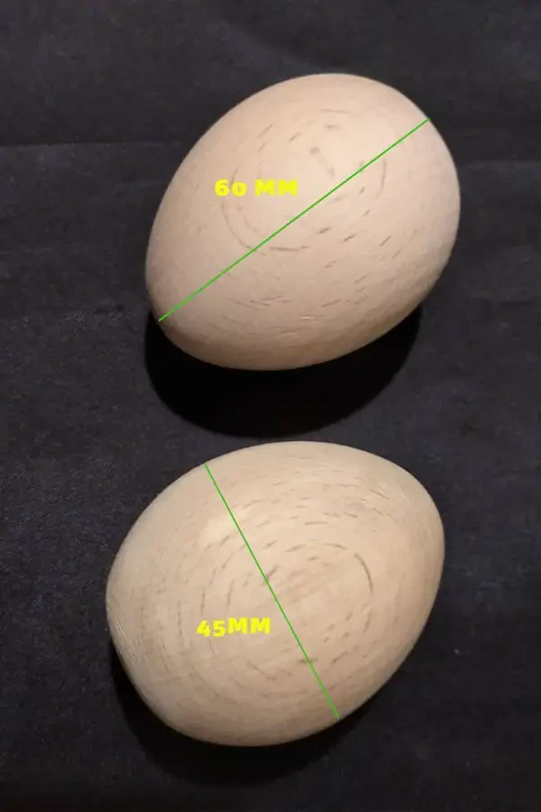 2 Natural Beech Wood Eggs - 6