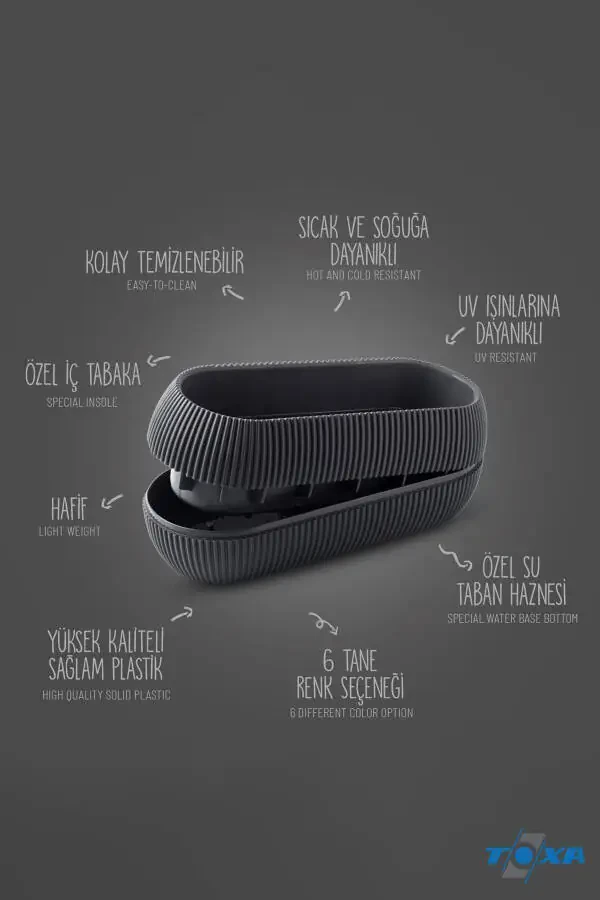 2 O'lchamli Marjon Uzun Bej Guldon Seti Karasu Plastik Sukulent Balkon Guldon Seti - 3