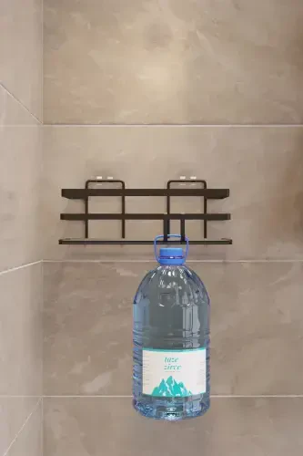 2 Pack Adhesive & Hooks Bathroom Shelf, Sticky Bathroom Organizer, No Drilling - 6