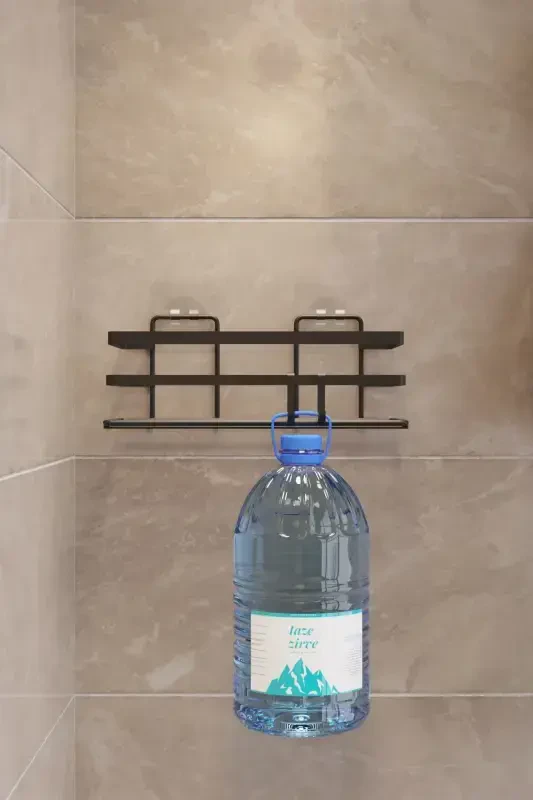 2 Pack Adhesive & Hooks Bathroom Shelf, Sticky Bathroom Organizer, No Drilling - 6