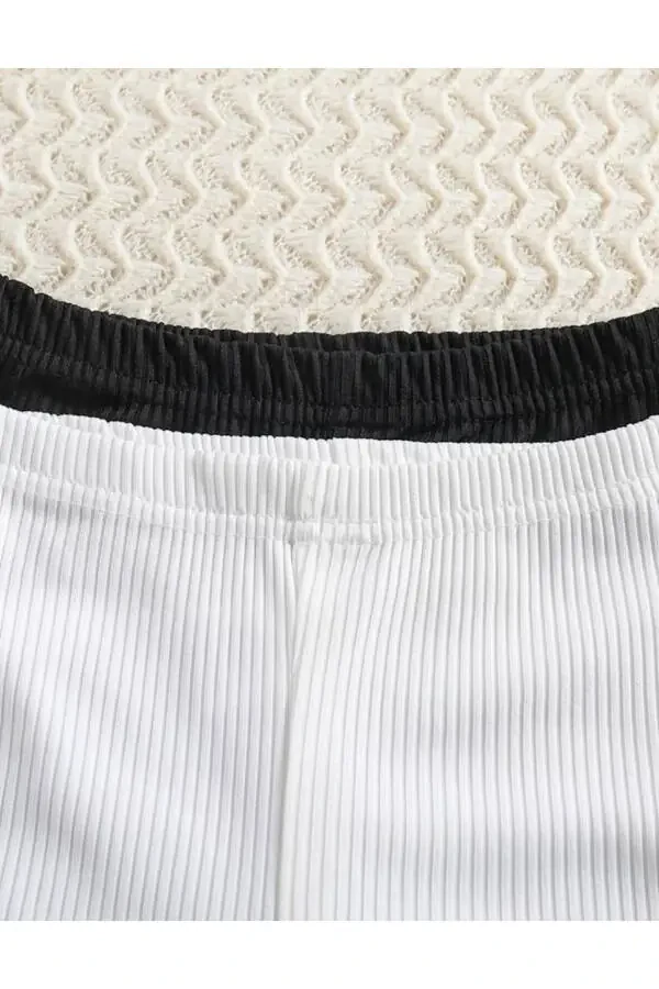 2 Pack Baby Girl and Girl Kids Cashmere Comfortable Fit Wide Leg Leggings - 3