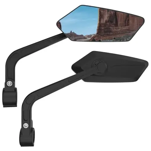 2 Pack Bicycle Mirror for Handlebar, Bike Rear View Mirror(Blu-ray Version) | Bike Mirror Handlebar Mount, 360° Adjustable Scratch Resistant Glass Lens, Bike Universal Fit Accessories - 1