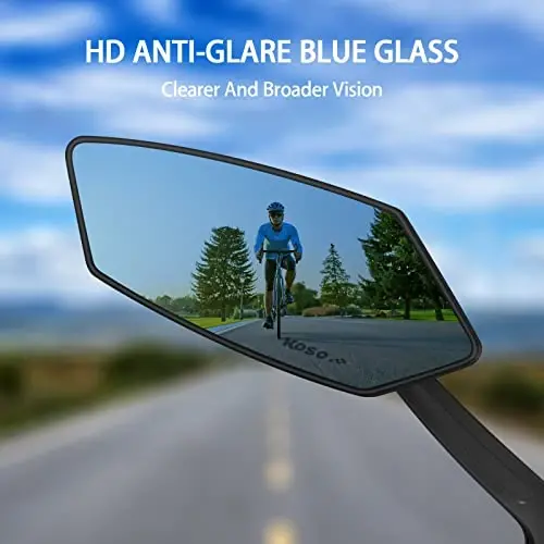 2 Pack Bike Mirrors, eBike Mirrors for Handlebars (Blu-ray Version) | 360° Adjustable Safety Bicycle Rear View Mirrors, Scratch Resistant Glass Lens, Bicycle Universal Fit Accessories - 3