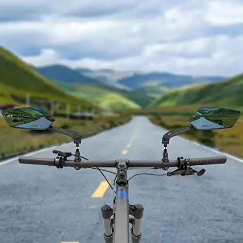 2 Pack Bike Mirrors, eBike Mirrors for Handlebars (Blu-ray Version) | 360° Adjustable Safety Bicycle Rear View Mirrors, Scratch Resistant Glass Lens, Bicycle Universal Fit Accessories - 6