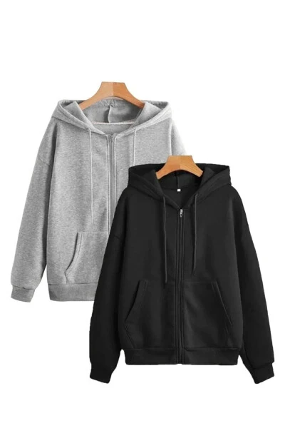 2-Pack Black and Grey Zip-Up Seasonal Jacket - DE CARTE