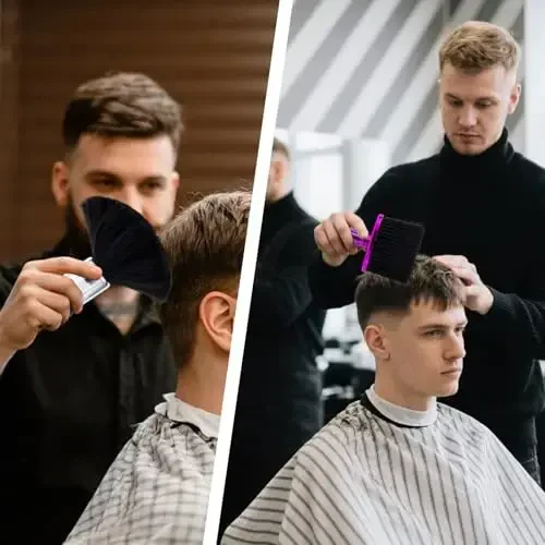 2 Pack Black Large Barber Brush Neck Duster, Beomeen Soft Neck Brush for Hair Cutting, Neck Face Cleaning Hair Sweep Brushes Salon Tool - 7