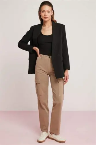 2 Pack Black Women's Lace Trim Cami Tank Top Thick Strap Basic - 3