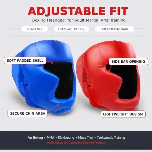 2 Pack Boxing Headgear Boxing Gear Equipment Taekwondo Sparring Gear MMA Gear Muay Thai Boxing Safety Helmet Boxing Protective Gear for Men Women Beginner 