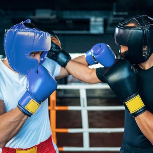 2 Pack Boxing Headgear Boxing Gear Equipment Taekwondo Sparring Gear MMA Gear Muay Thai Boxing Safety Helmet Boxing Protective Gear for Men Women Beginner - 3