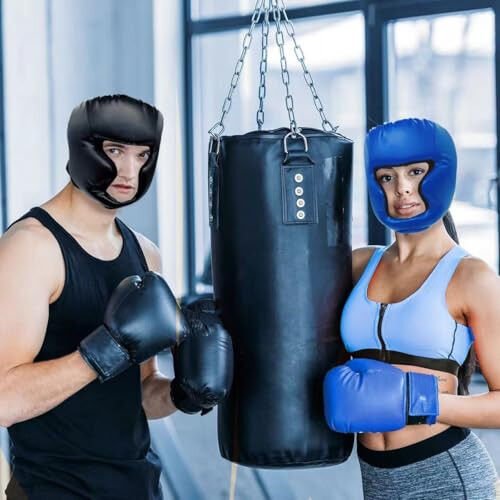 2 Pack Boxing Headgear Boxing Gear Equipment Taekwondo Sparring Gear MMA Gear Muay Thai Boxing Safety Helmet Boxing Protective Gear for Men Women Beginner - 5