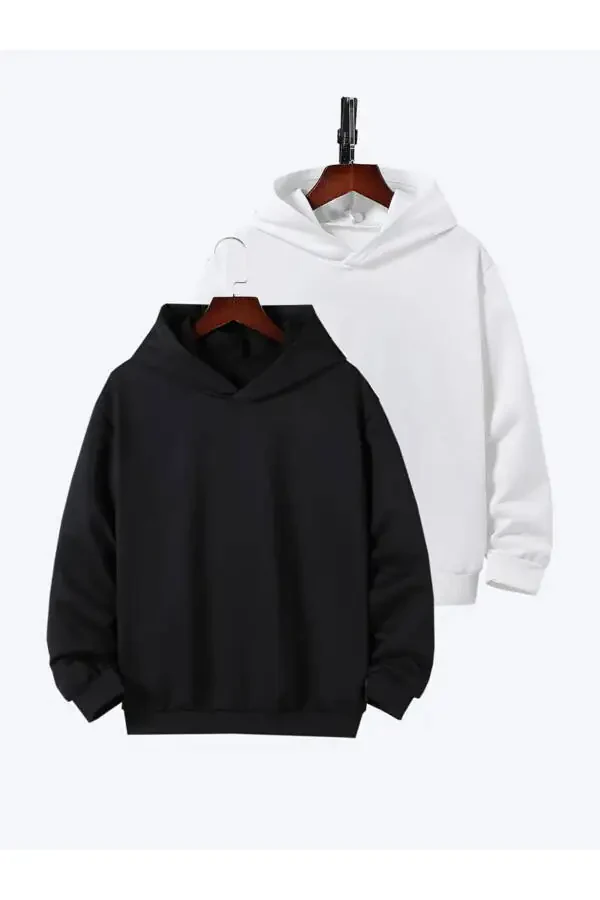 2-Pack Boys & Girls Unprinted Hooded Sweatshirt (NEW) - 3