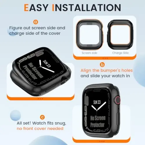 [2 Pack] Bumper Case for Apple Watch Series 12 42mm, Black | No Screen Protector, Slim Soft Flexible TPU Lightweight Thin Shockproof Cover Protector Accessories for iWatch - 3