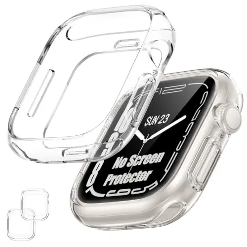 [2 Pack] Bumper Case for Apple Watch Series 12 42mm, Clear | No Screen Protector, Slim Soft Flexible TPU Lightweight Thin Shockproof Cover Protector Accessories for iWatch - 1