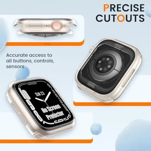 [2 Pack] Bumper Case for Apple Watch Series 12 42mm, Clear | No Screen Protector, Slim Soft Flexible TPU Lightweight Thin Shockproof Cover Protector Accessories for iWatch - 5