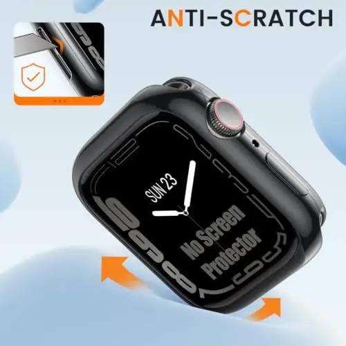[2 Pack] Bumper Case for Apple Watch Series 12 46mm, Black | No Screen Protector, Slim Soft Flexible TPU Lightweight Thin Shockproof Cover Protector Accessories for iWatch - 4