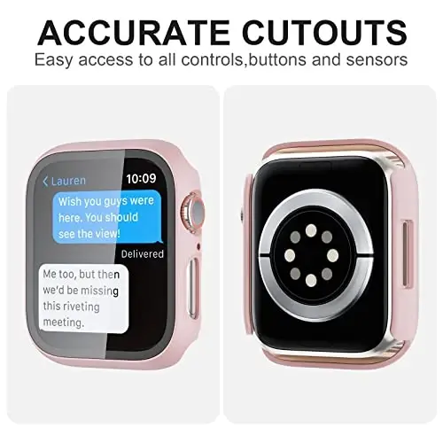 2 Pack Case with Tempered Glass Screen Protector for Apple Watch Series 3/2/1 38mm,JZK Slim Guard Bumper Full Coverage Hard PC Protective Cover HD Ultra-Thin Cover for iWatch 38mm,Rose Gold+Clear - JZK (1)